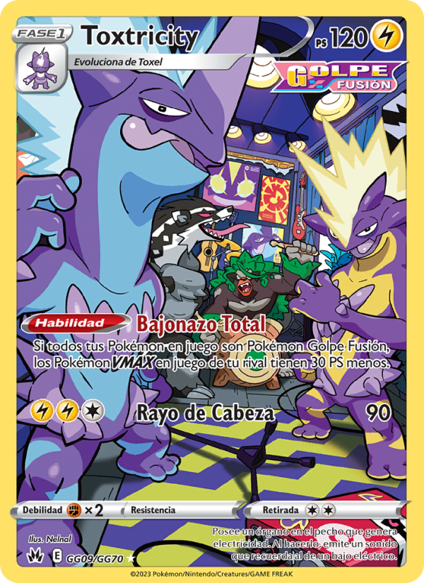 Toxtricity GG09 — Cenit Supremo (Spanish Pokémon TCG card)