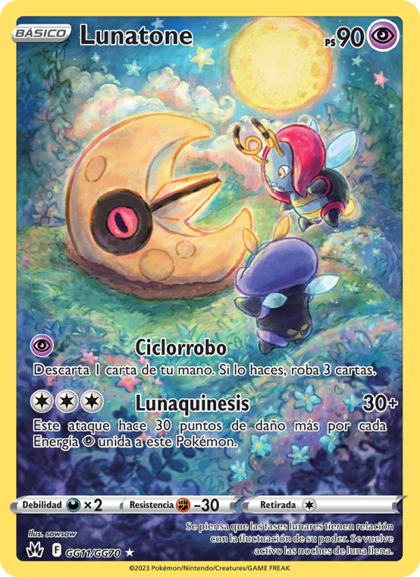Lunatone GG11 — Cenit Supremo (Spanish Pokémon TCG card)