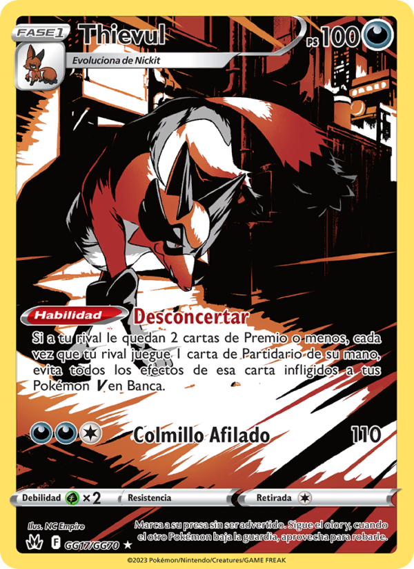 Thievul GG17 — Cenit Supremo (Spanish Pokémon TCG card)