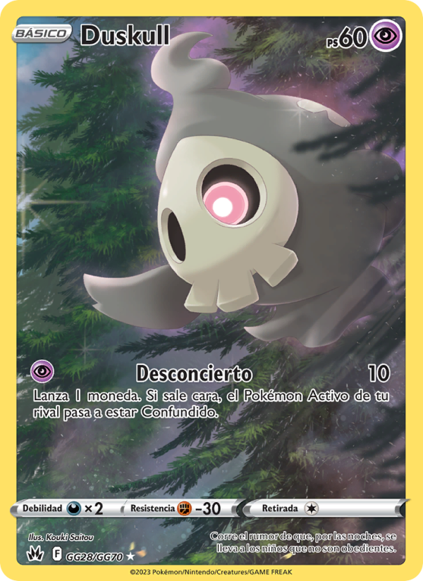 Duskull GG28 — Cenit Supremo (Spanish Pokémon TCG card)
