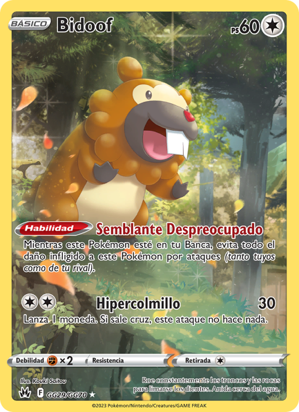 Bidoof GG29 — Cenit Supremo (Spanish Pokémon TCG card)