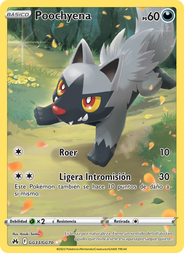 Poochyena GG33 — Cenit Supremo (Spanish Pokémon TCG card)