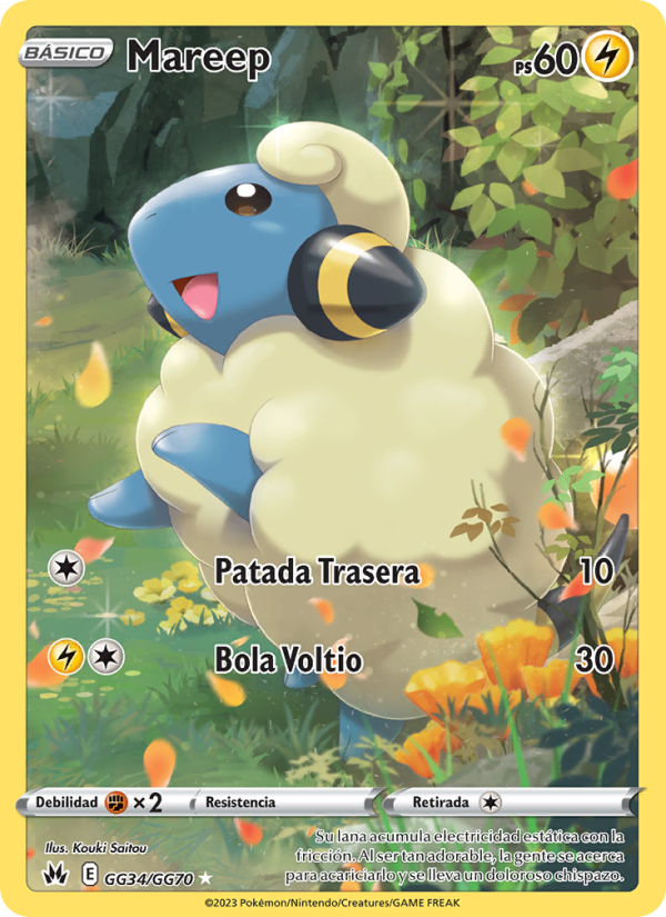Mareep GG34 — Cenit Supremo (Spanish Pokémon TCG card)