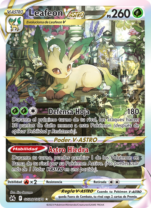Leafeon V-ASTRO GG35 — Cenit Supremo (Spanish Pokémon TCG card)
