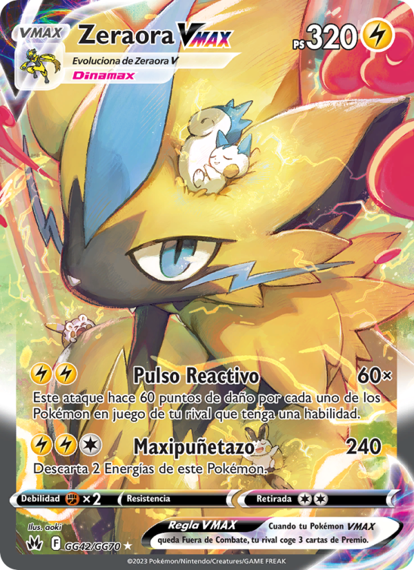 Zeraora VMAX GG42 — Cenit Supremo (Spanish Pokémon TCG card)