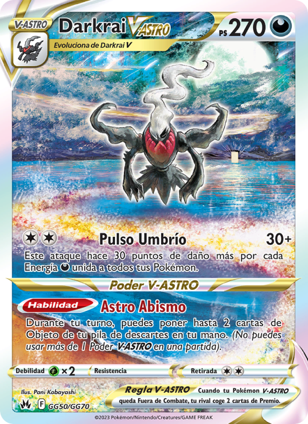 Darkrai V-ASTRO GG50 — Cenit Supremo (Spanish Pokémon TCG card)