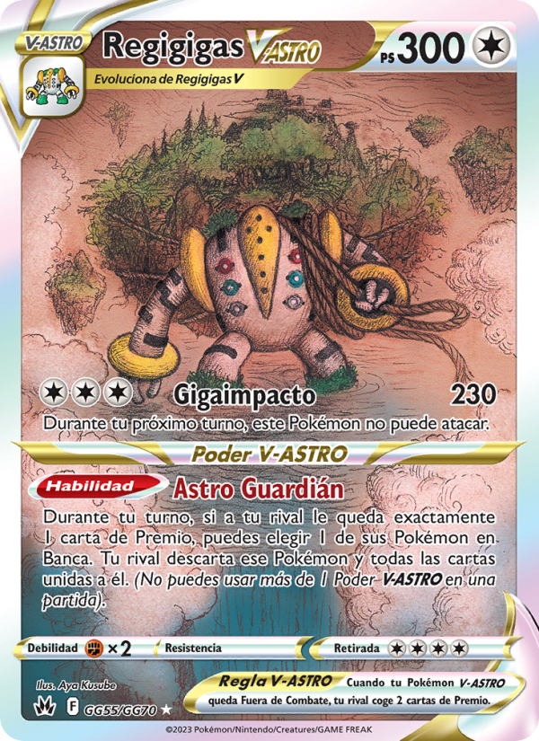 Regigigas V-ASTRO GG55 — Cenit Supremo (Spanish Pokémon TCG card)