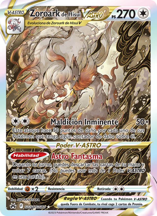 Zoroark de Hisui V-ASTRO GG56 — Cenit Supremo (Spanish Pokémon TCG card)