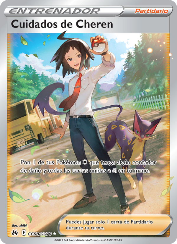 Cuidados de Cheren GG58 — Cenit Supremo (Spanish Pokémon TCG card)