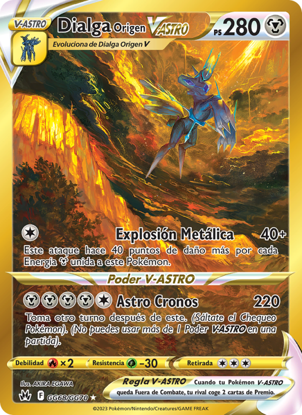 Dialga Origen V-ASTRO GG68 — Cenit Supremo (Spanish Pokémon TCG card)