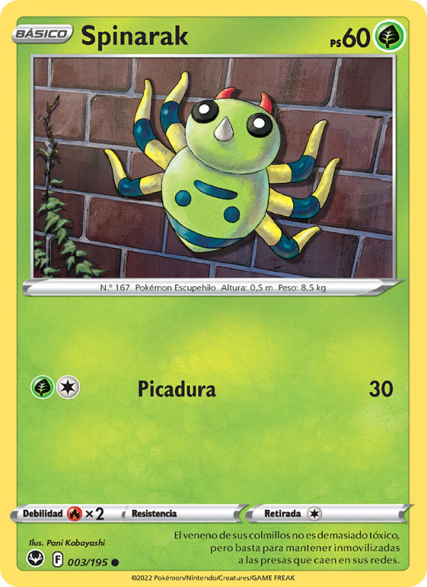 Spinarak 003 — Tempestad Plateada (Spanish Pokémon TCG card)