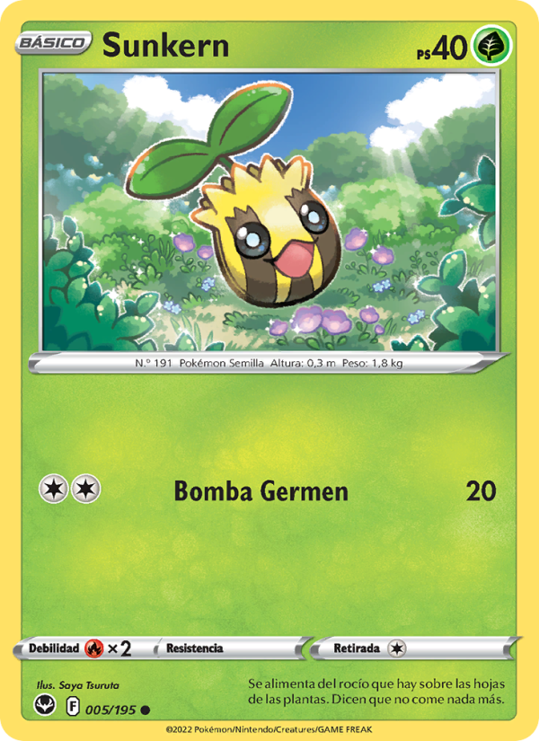 Sunkern 005 — Tempestad Plateada (Spanish Pokémon TCG card)