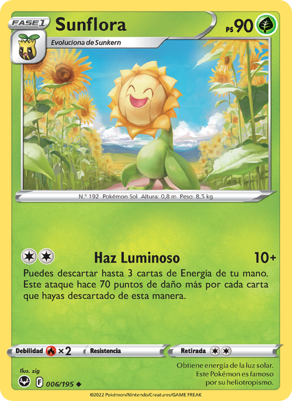 Sunflora 006 — Tempestad Plateada (Spanish Pokémon TCG card)