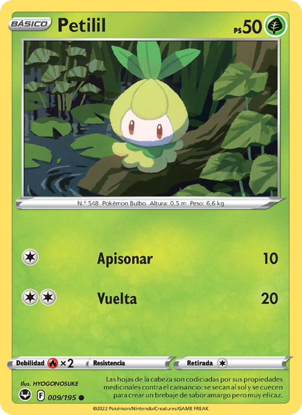 Petilil 009 — Tempestad Plateada (Spanish Pokémon TCG card)