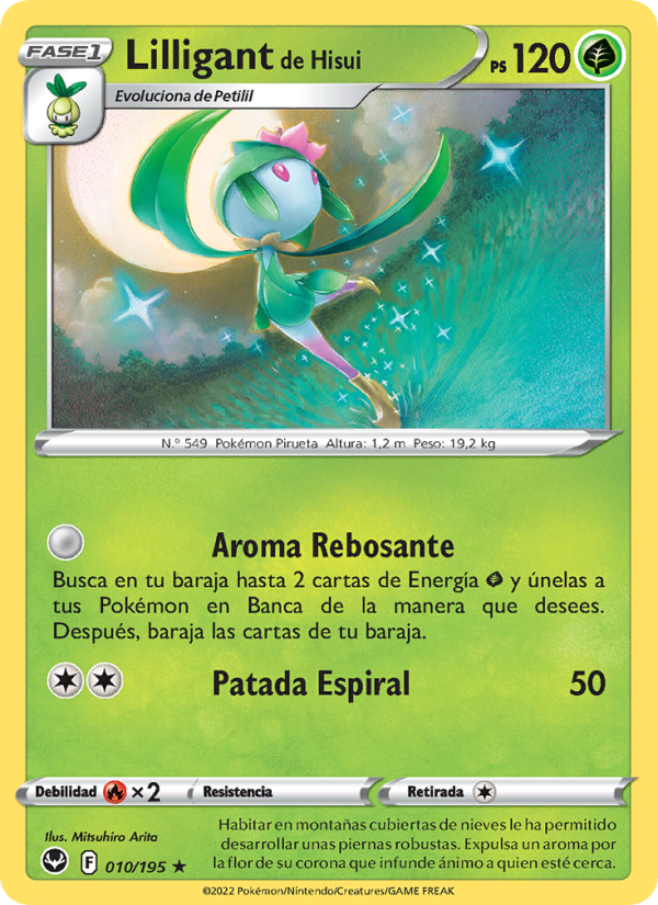 Lilligant de Hisui 010 — Tempestad Plateada (Spanish Pokémon TCG card)