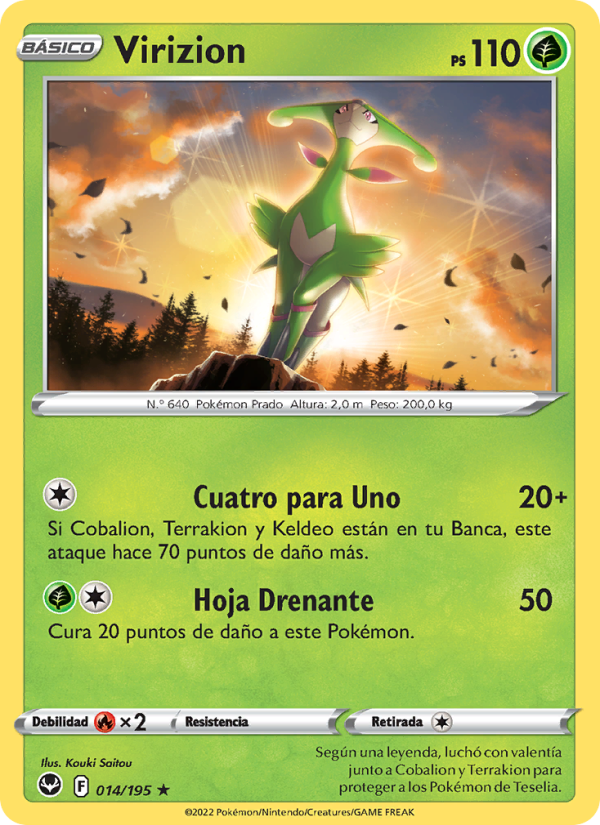 Virizion 014 — Tempestad Plateada (Spanish Pokémon TCG card)