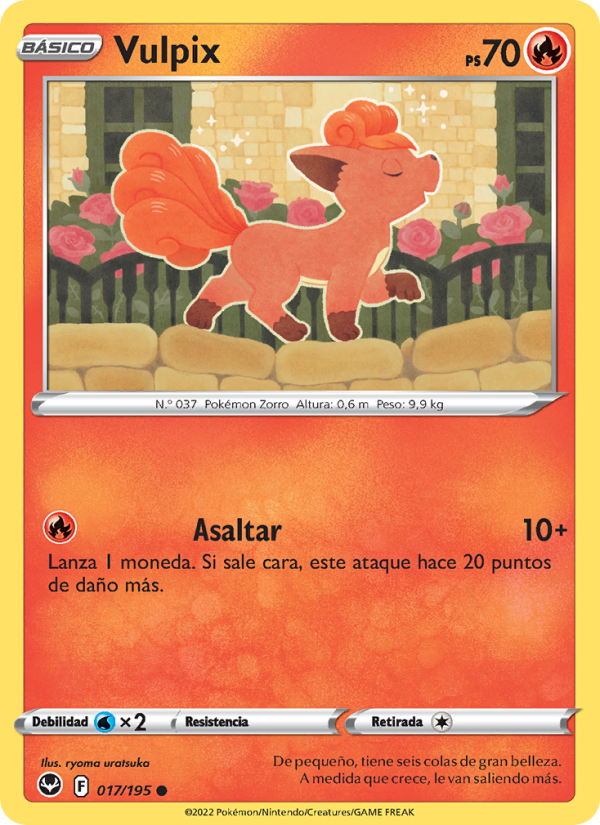 Vulpix 017 — Tempestad Plateada (Spanish Pokémon TCG card)