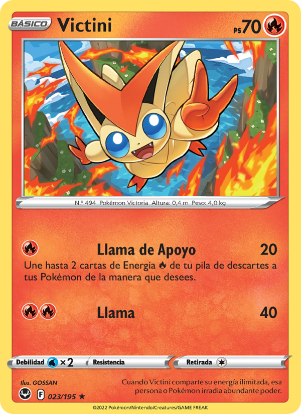 Victini 023 — Tempestad Plateada (Spanish Pokémon TCG card)