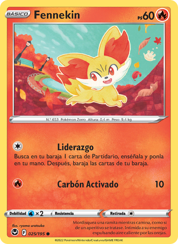 Fennekin 025 — Tempestad Plateada (Spanish Pokémon TCG card)