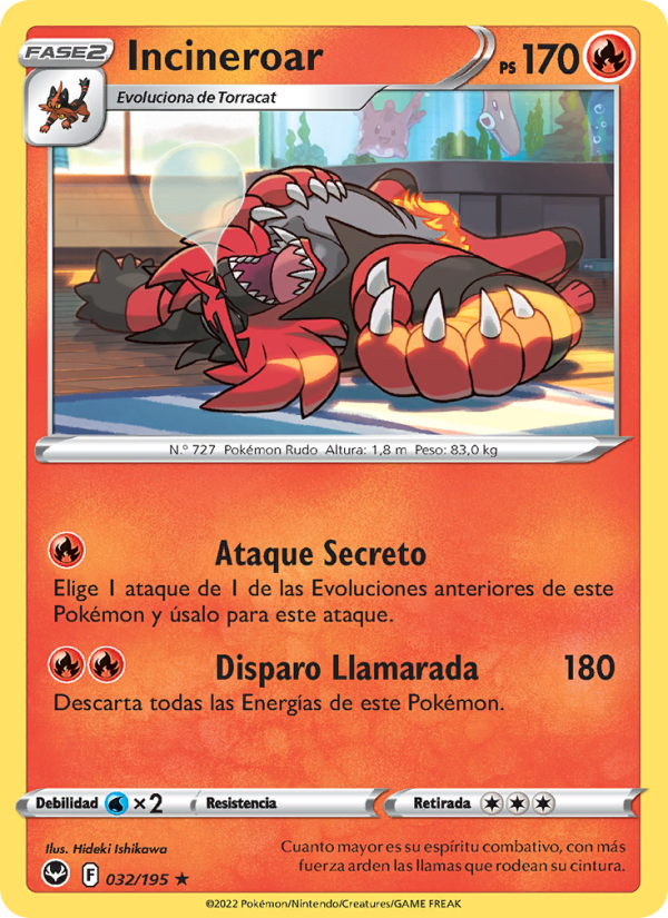 Incineroar 032 — Tempestad Plateada (Spanish Pokémon TCG card)