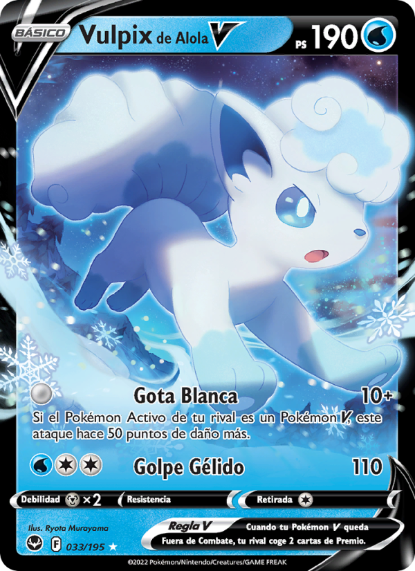 Vulpix de Alola V 033 — Tempestad Plateada (Spanish Pokémon TCG card)