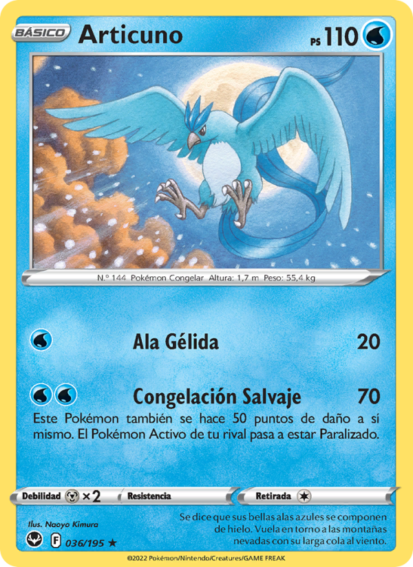 Articuno 036 — Tempestad Plateada (Spanish Pokémon TCG card)