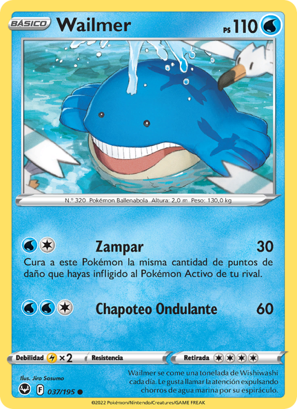 Wailmer 037 — Tempestad Plateada (Spanish Pokémon TCG card)