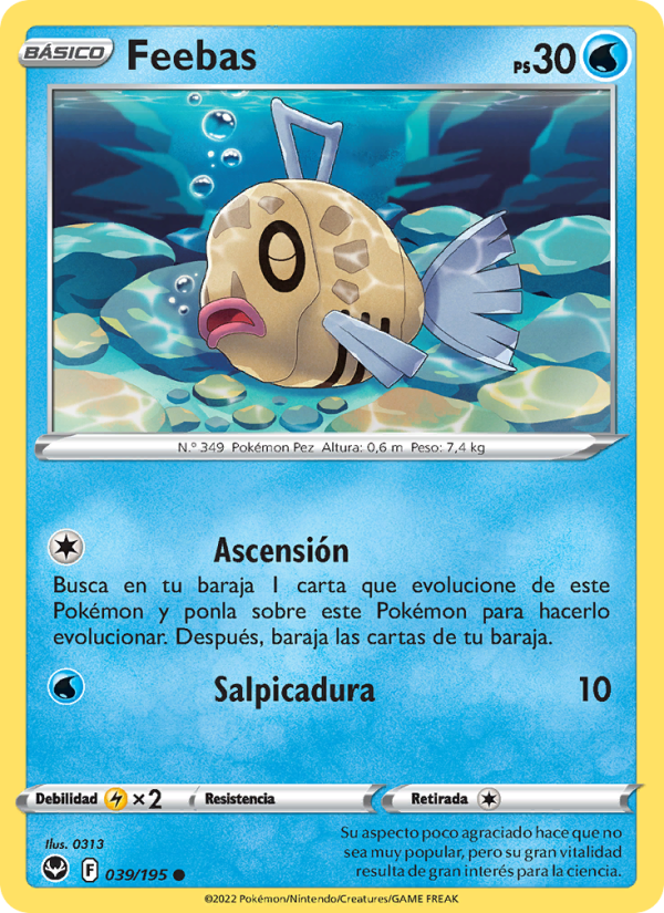 Feebas 039 — Tempestad Plateada (Spanish Pokémon TCG card)