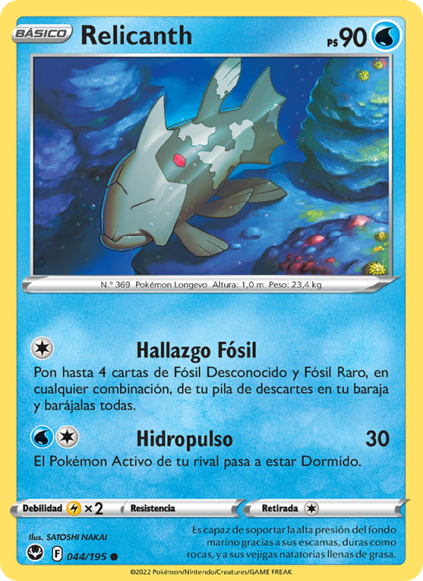Relicanth 044 — Tempestad Plateada (Spanish Pokémon TCG card)