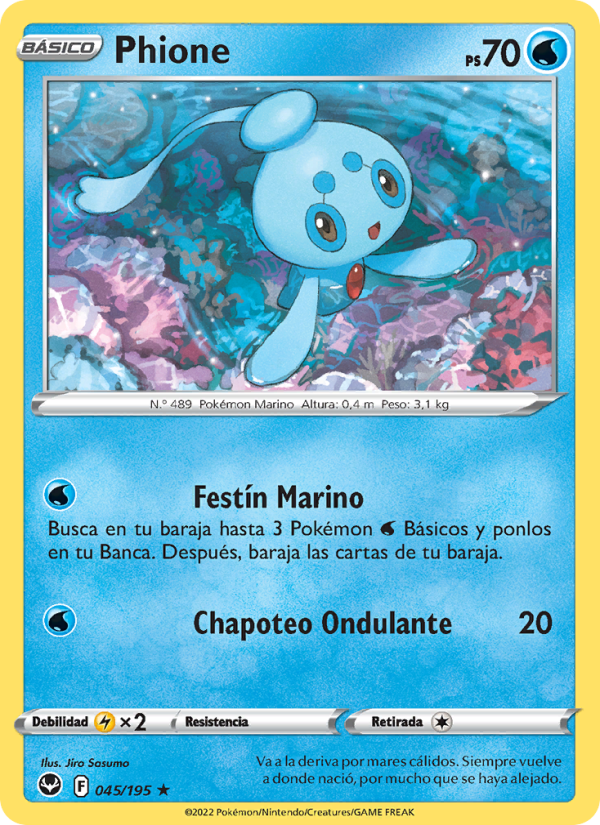 Phione 045 — Tempestad Plateada (Spanish Pokémon TCG card)