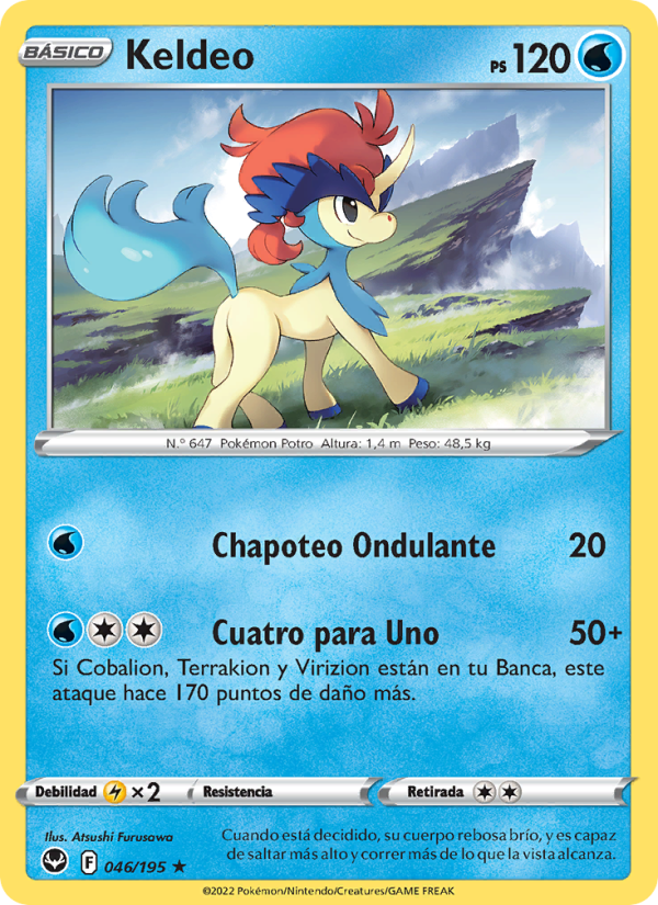 Keldeo 046 — Tempestad Plateada (Spanish Pokémon TCG card)
