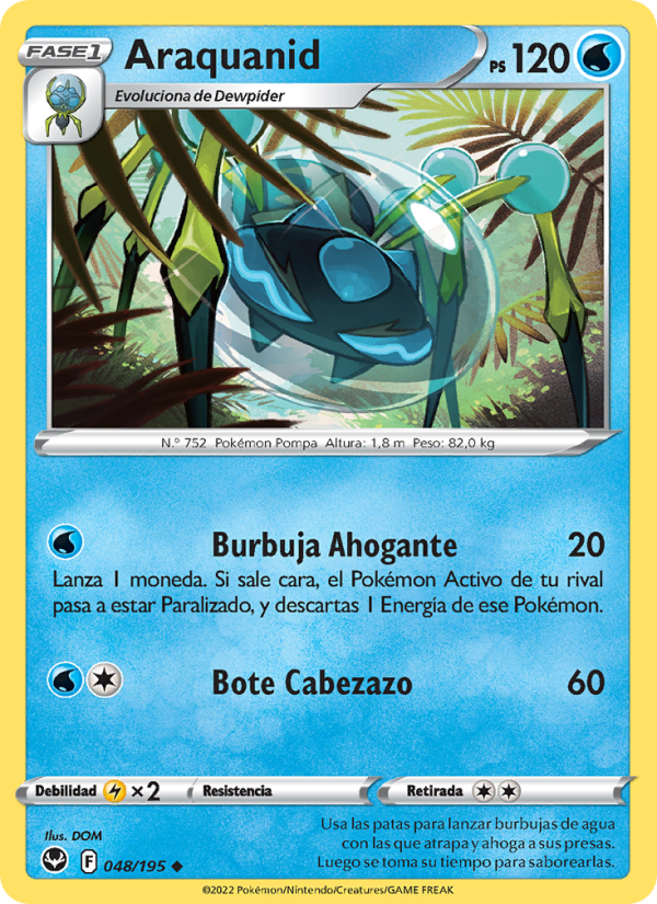 Araquanid 048 — Tempestad Plateada (Spanish Pokémon TCG card)