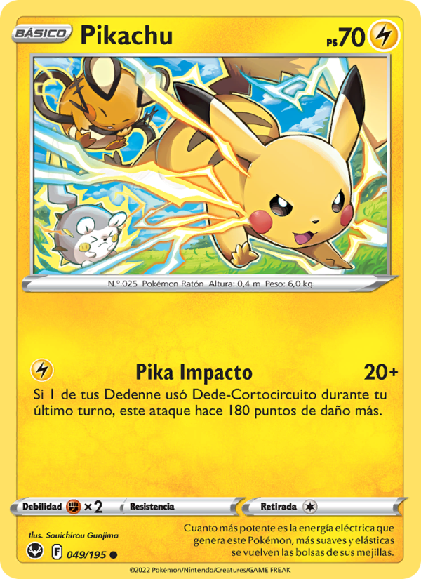Pikachu 049 — Tempestad Plateada (Spanish Pokémon TCG card)