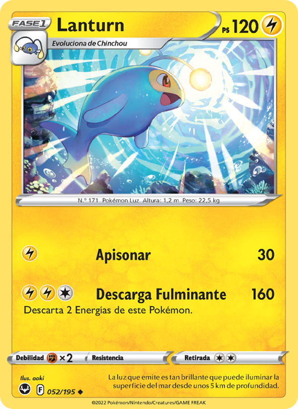 Lanturn 052 — Tempestad Plateada (Spanish Pokémon TCG card)