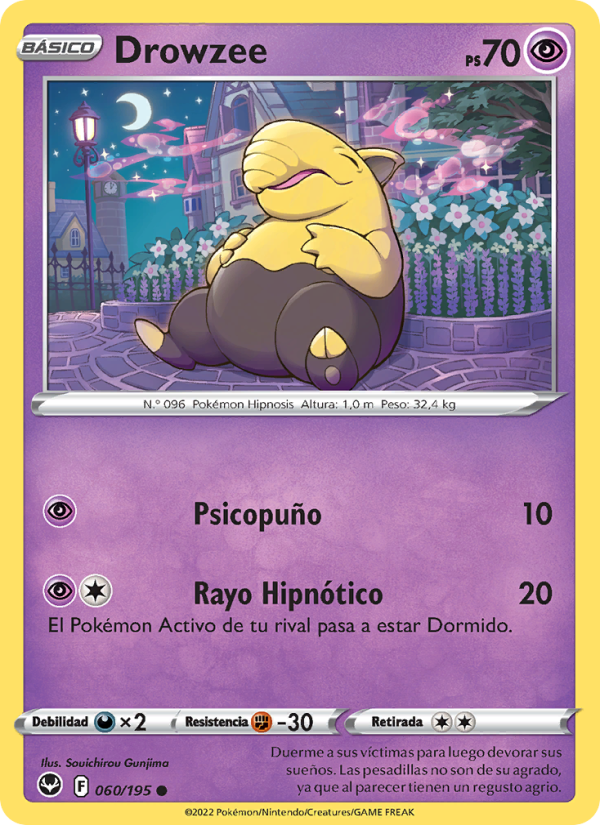 Drowzee 060 — Tempestad Plateada (Spanish Pokémon TCG card)