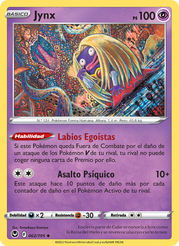 Jynx 062 — Tempestad Plateada (Spanish Pokémon TCG card)