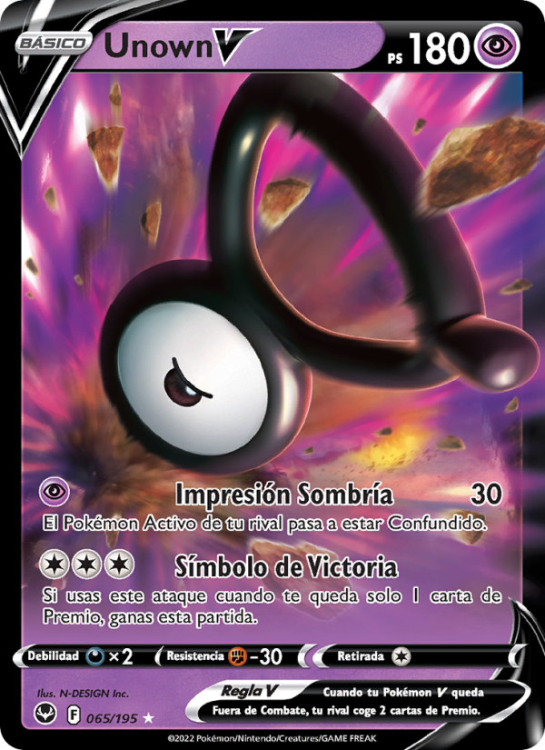Unown V 065 — Tempestad Plateada (Spanish Pokémon TCG card)