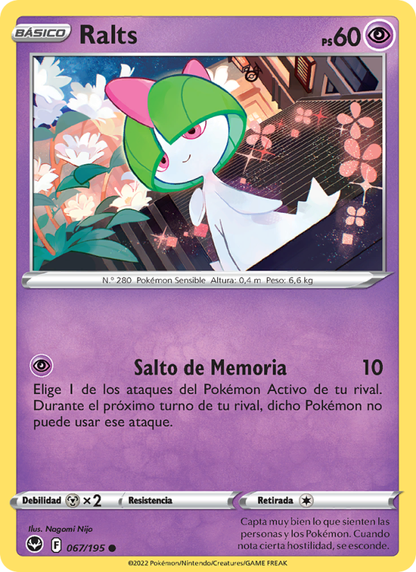 Ralts 067 — Tempestad Plateada (Spanish Pokémon TCG card)