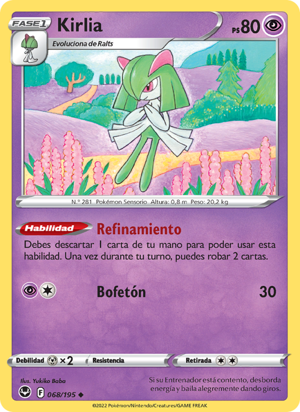 Kirlia 068 — Tempestad Plateada (Spanish Pokémon TCG card)