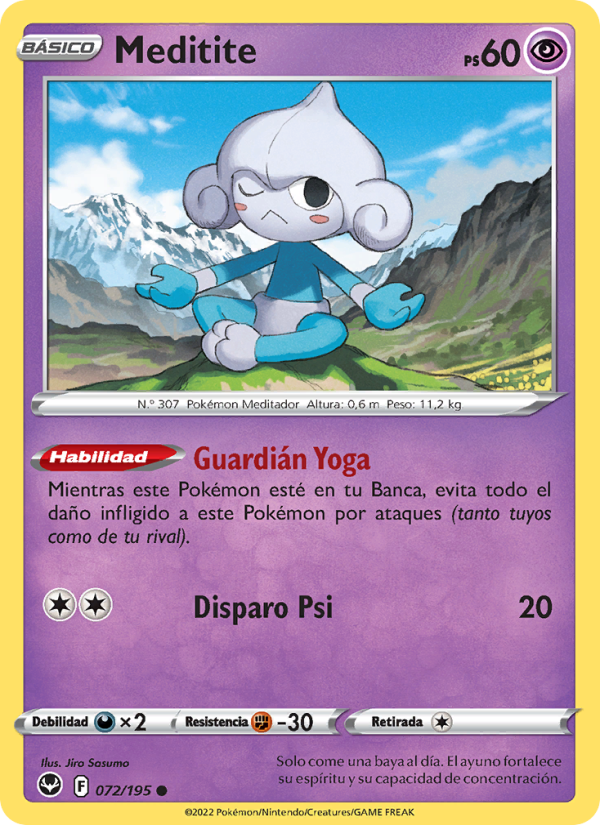 Meditite 072 — Tempestad Plateada (Spanish Pokémon TCG card)