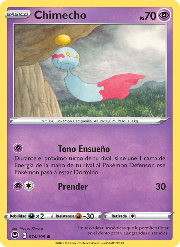 Chimecho 074 — Tempestad Plateada (Spanish Pokémon TCG card)