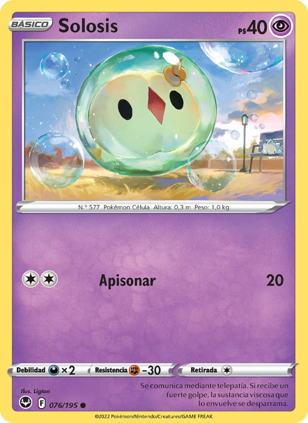 Solosis 076 — Tempestad Plateada (Spanish Pokémon TCG card)
