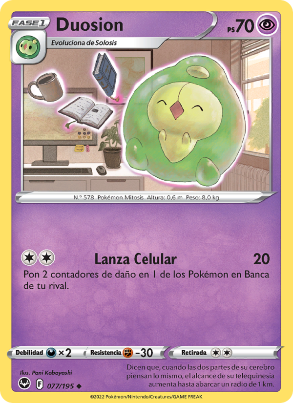 Duosion 077 — Tempestad Plateada (Spanish Pokémon TCG card)