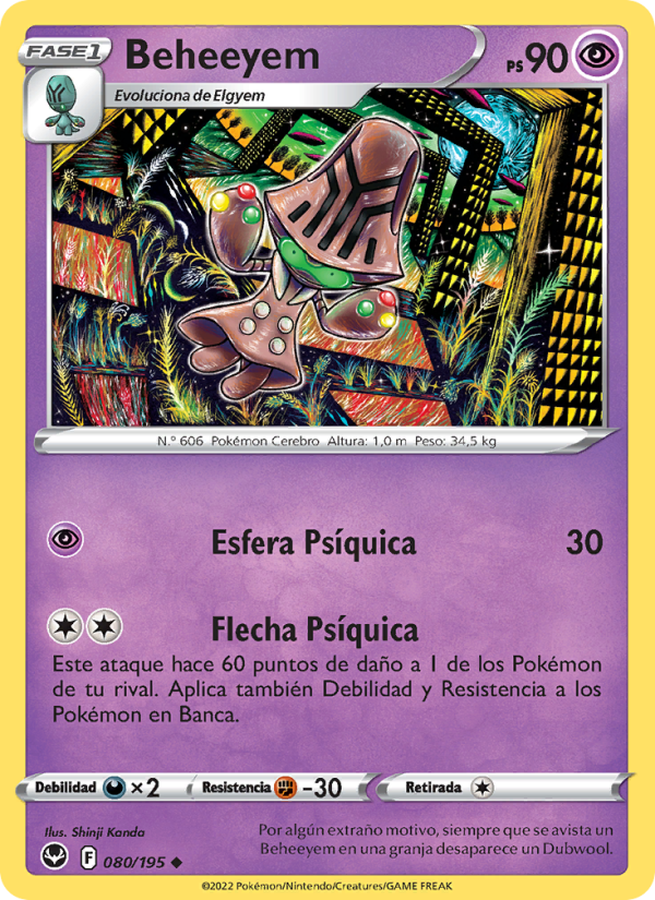 Beheeyem 080 — Tempestad Plateada (Spanish Pokémon TCG card)