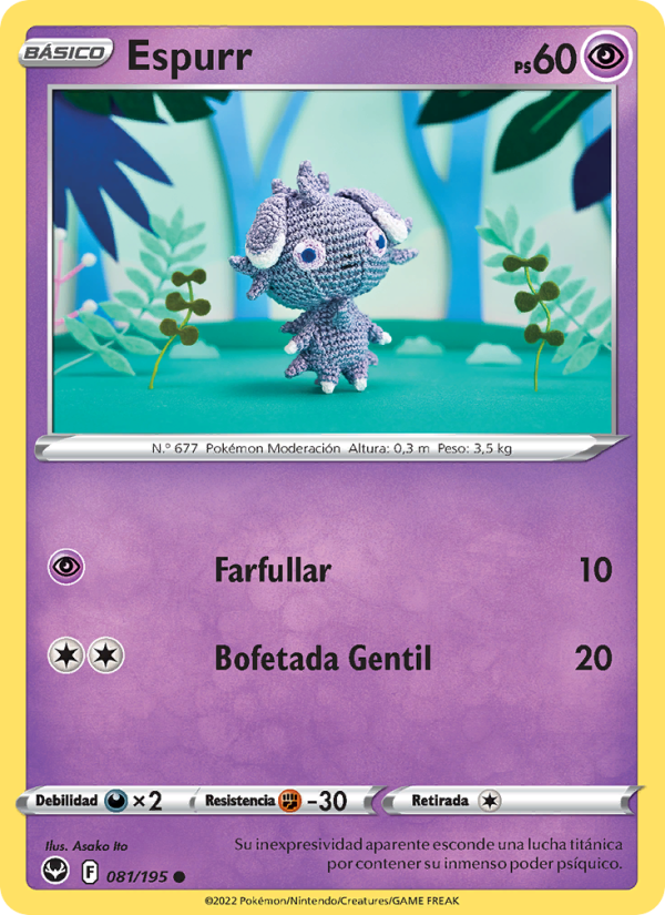 Espurr 081 — Tempestad Plateada (Spanish Pokémon TCG card)