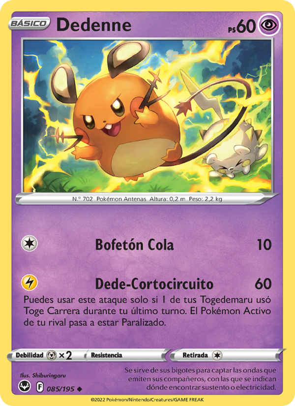 Dedenne 085 — Tempestad Plateada (Spanish Pokémon TCG card)