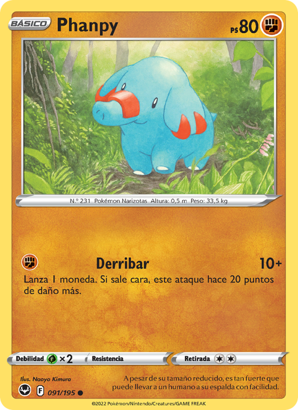 Phanpy 091 — Tempestad Plateada (Spanish Pokémon TCG card)