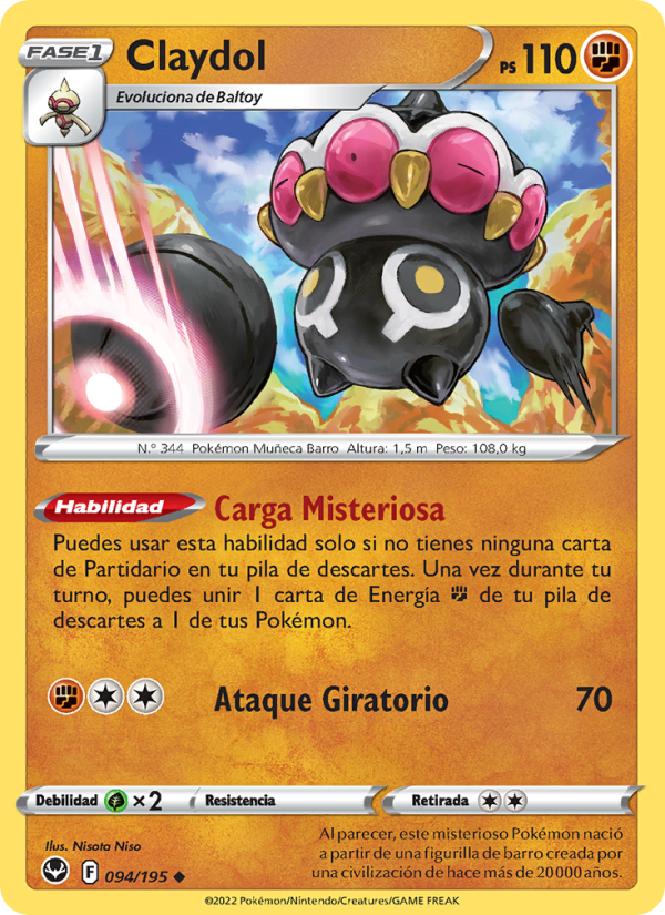 Claydol 094 — Tempestad Plateada (Spanish Pokémon TCG card)