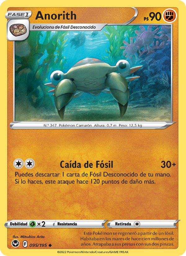 Anorith 095 — Tempestad Plateada (Spanish Pokémon TCG card)
