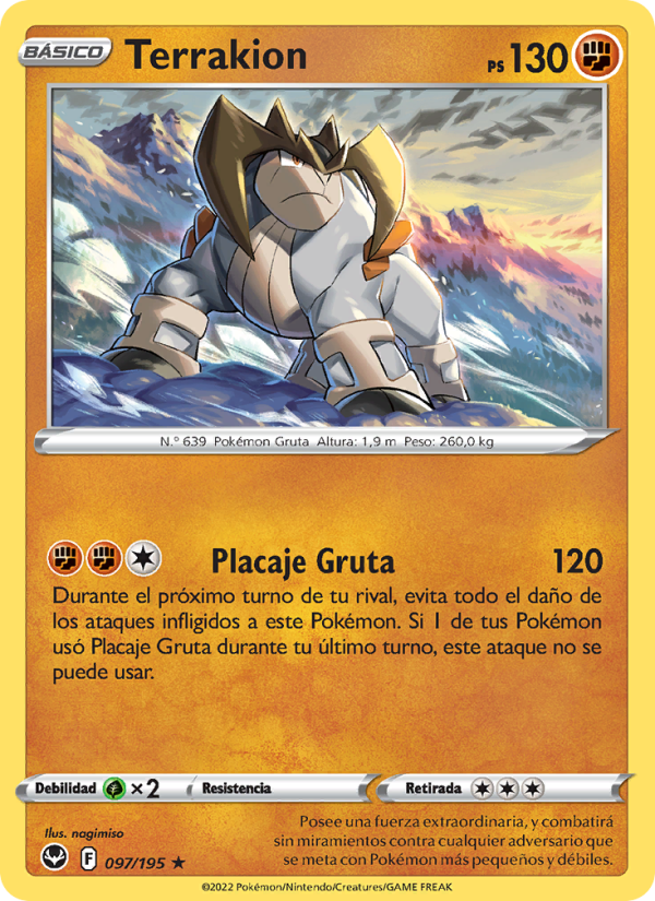 Terrakion 097 — Tempestad Plateada (Spanish Pokémon TCG card)
